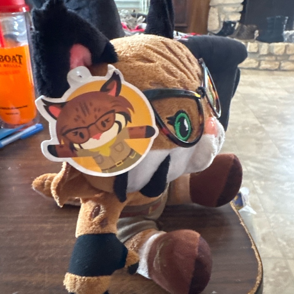 Charming Cat Plush with Glasses